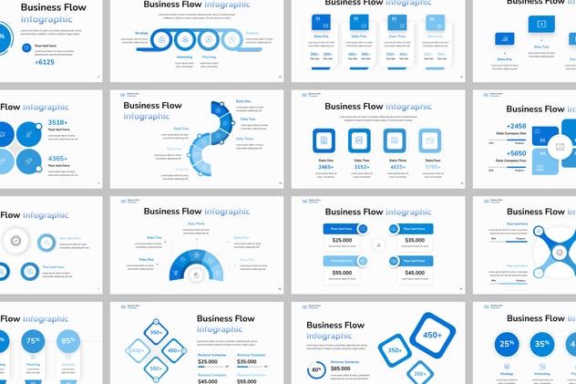 业务流程信息图图形PPT模板 - 顶尖PPT