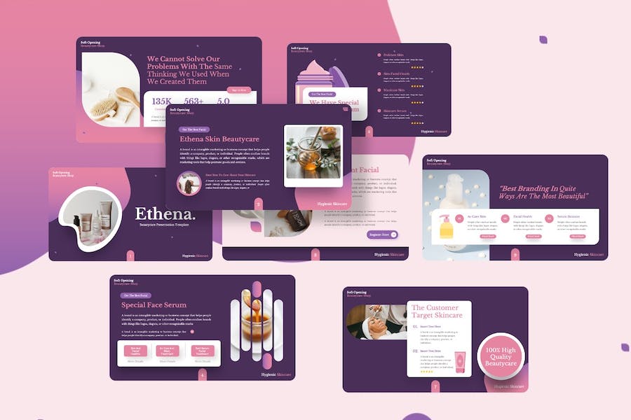 美容护理讲述展示服务方案Keynote模板 - 顶尖PPT