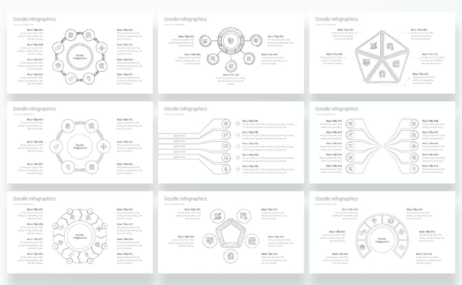 涂鸦信息图形图表讲述展示设计Keynote模板 - 顶尖PPT