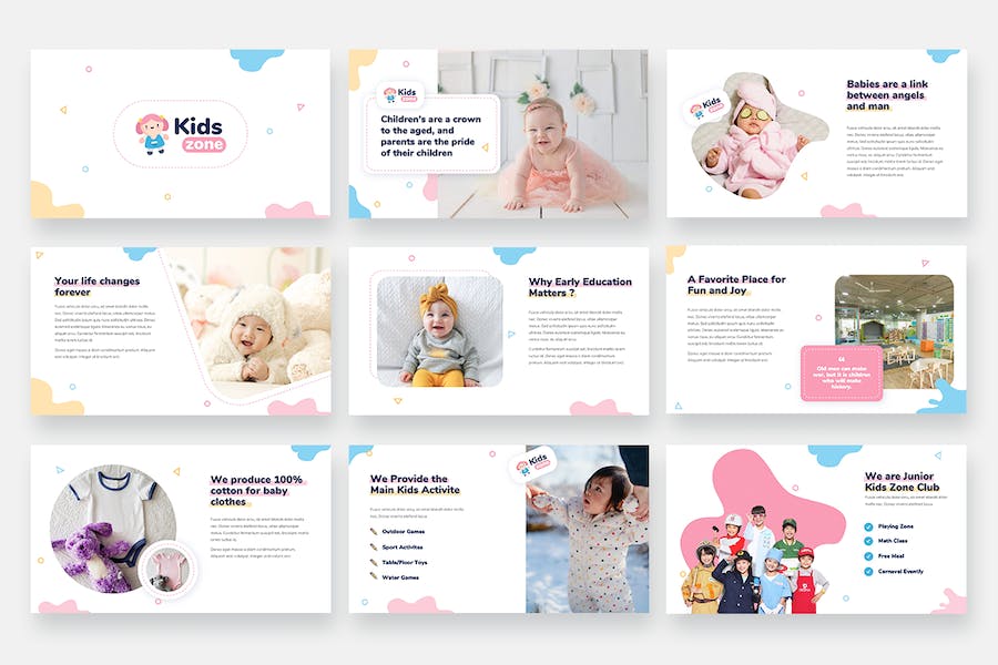 儿童专区内容展示Keynote模板 - 顶尖PPT