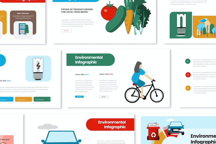 环境保护垃圾分类场景插画keynote模板 - 顶尖PPT