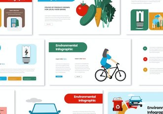 环境保护垃圾分类场景插画keynote模板 - 顶尖PPT