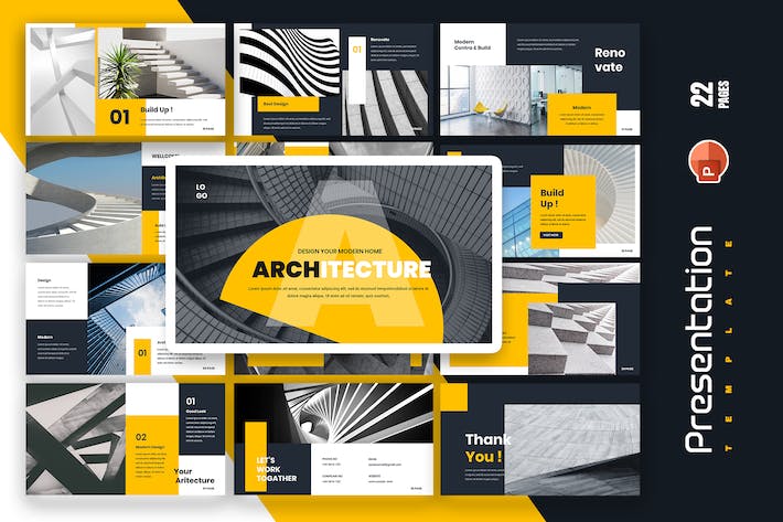 建筑设计方案展示项目介绍PPT模板 - 顶尖PPT