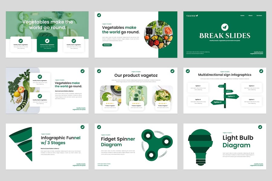 健康食品蔬菜营养推介PPT模板 - 顶尖PPT