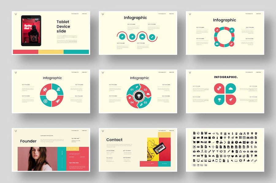 复古配色时尚产品展示keynote模板 - 顶尖PPT