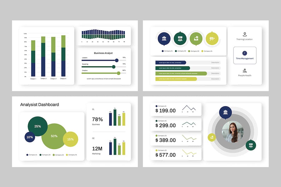数据仪表板可视化展示Keynote模板 - 顶尖PPT
