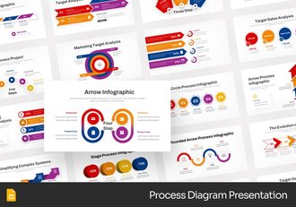 彩色可视化流程过程图形PPT模板 - 顶尖PPT