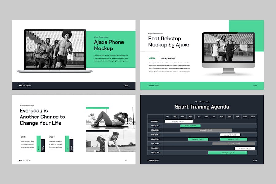 体育运动健身培训方案展示Keynote模板 - 顶尖PPT