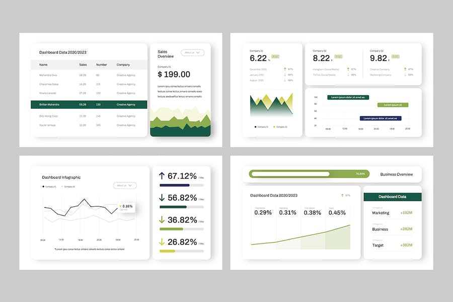 数据仪表板可视化展示Keynote模板 - 顶尖PPT