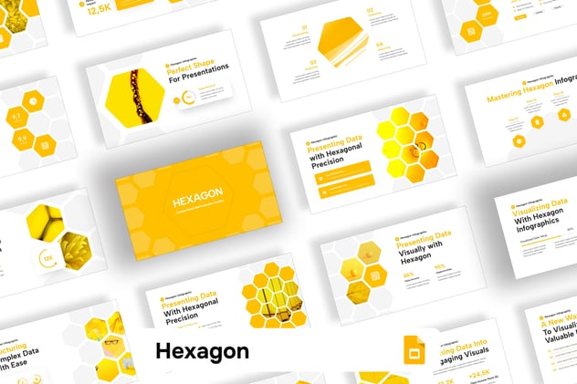 六角信息图形PPT模板 - 顶尖PPT