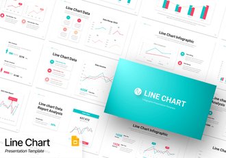 彩色多种样式线条数据图形PPT模板 - 顶尖PPT