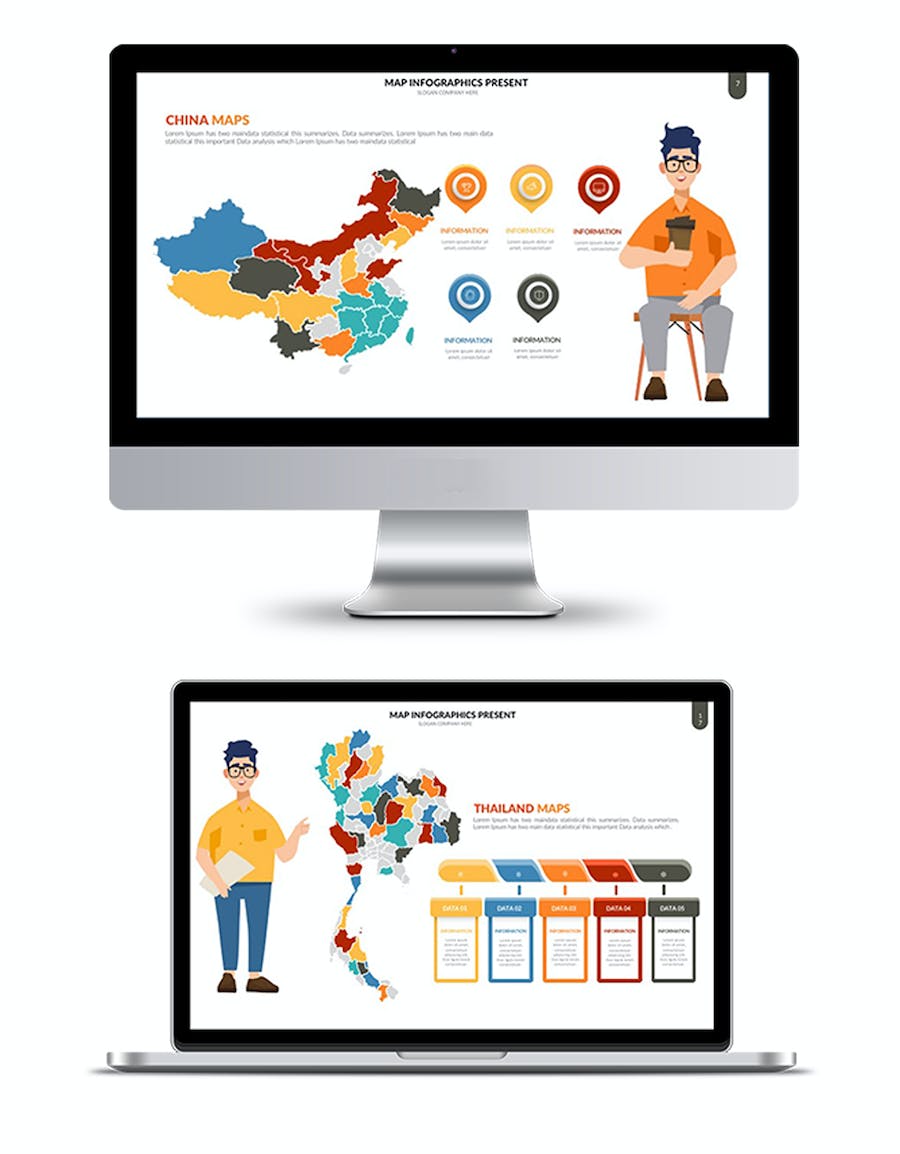 世界各国地图图形PPT模板 - 顶尖PPT