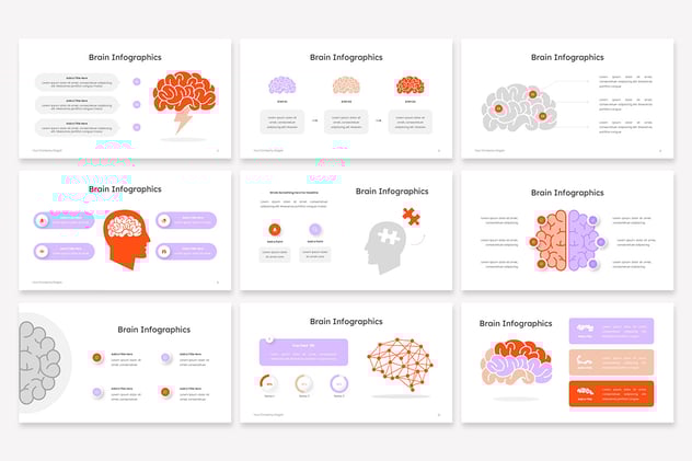 大脑信息图形PPT模板 - 顶尖PPT