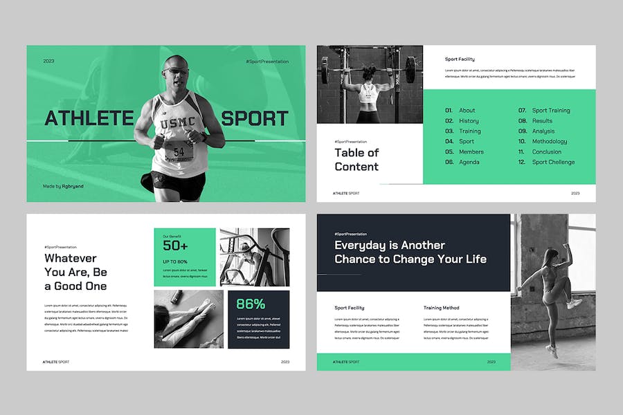 体育运动健身培训方案展示Keynote模板 - 顶尖PPT