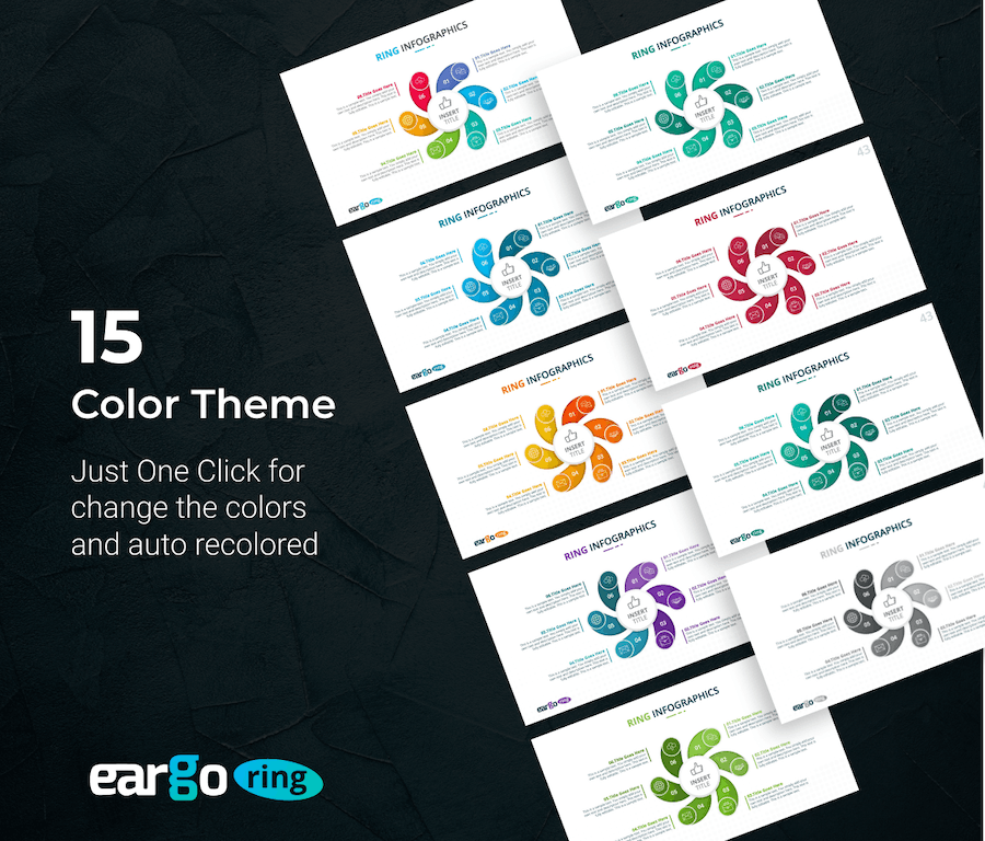 循环流程环形图数据可视化PPT模板 - 顶尖PPT