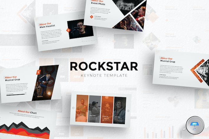摇滚明星音乐推广Keynote模板 - 顶尖PPT