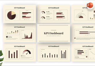 KPI关键指标仪表板信息图表PPT模板 - 顶尖PPT