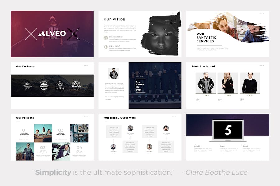 极简风格商务办公展示PPT模板 - 顶尖PPT