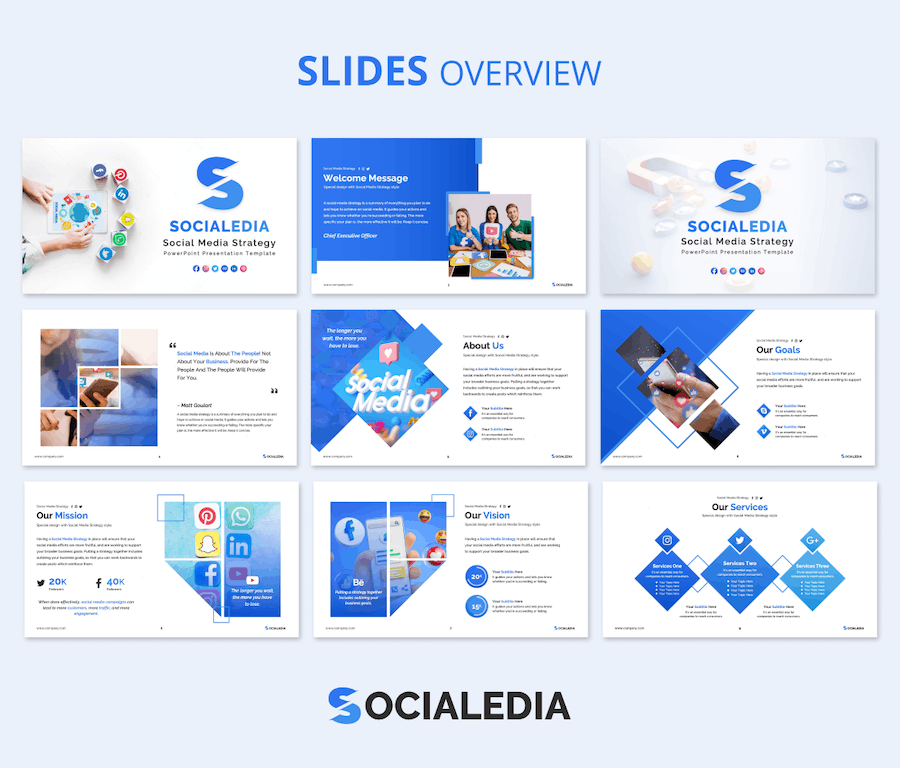 社交媒体平台运营战略规划PowerPoint模板 - 顶尖PPT