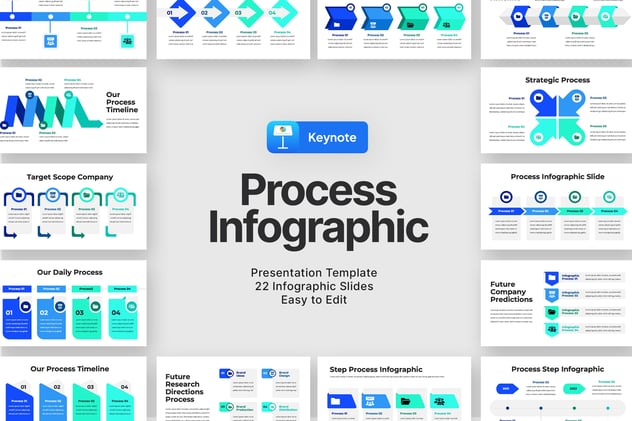 流程信息图制作展示Keynote模板 - 顶尖PPT