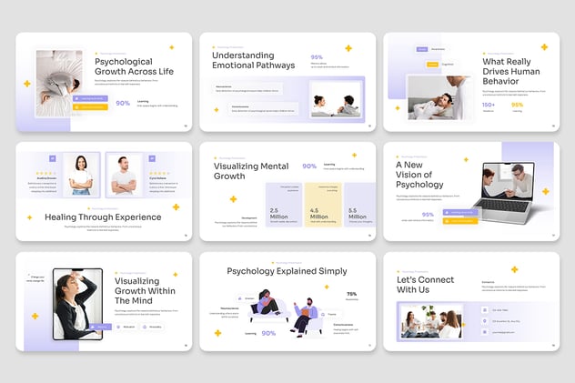 心理学心理健康治疗PPT模板 - 顶尖PPT