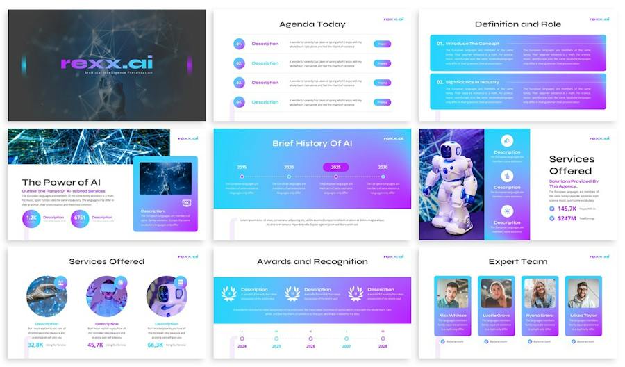 人工智能AI大模型chatGPT智能对话人工VR分析PPT模板 - 顶尖PPT