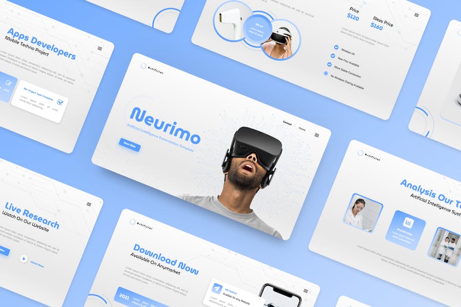 人工智能神经网络技术讲述Keynote模板 - 顶尖PPT