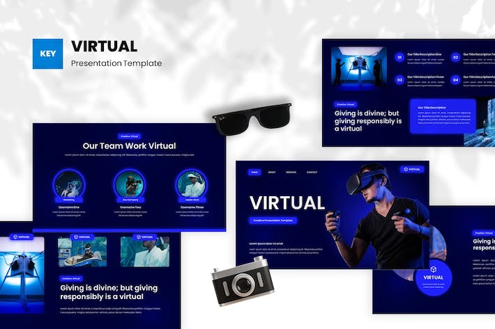 虚拟创意设计展示创新应用Keynote模板 - 顶尖PPT