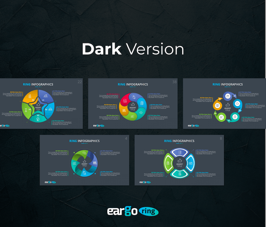 循环流程环形图数据可视化PPT模板 - 顶尖PPT