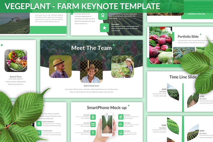 现代农业果蔬种植农场生态Keynote模板 - 顶尖PPT