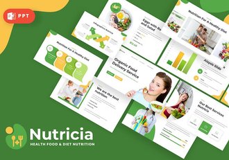 绿色健康保健食品PPT模板 - 顶尖PPT
