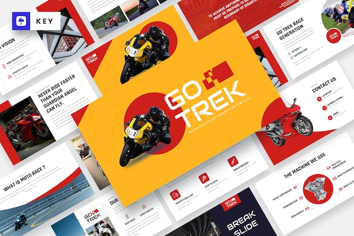 摩托车赛车主题展示Keynote模板 - 顶尖PPT