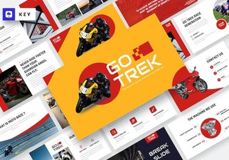 摩托车赛车主题展示Keynote模板 - 顶尖PPT