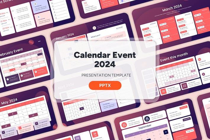2024年日历活动时间安排没有工作计划PPT模板 - 顶尖PPT