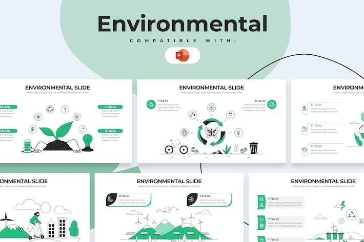 教育环境保护绿色生态信息图形PPT模板 - 顶尖PPT