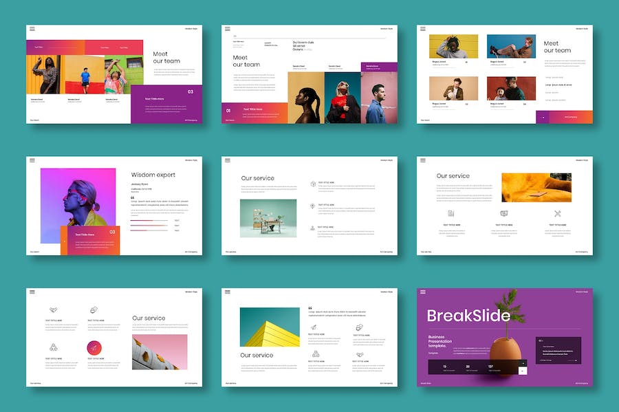 欧美创意休闲运动主题国外PPT模板 - 顶尖PPT