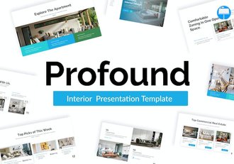 天蓝色现代室内设计装修keynote模板 - 顶尖PPT
