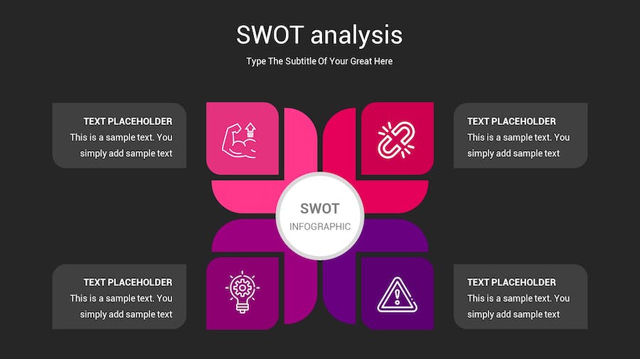 SWOT分析暗箱操作深色Keynote模板 - 顶尖PPT