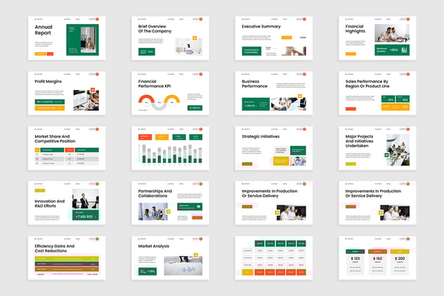 白绿年度报告演示PPT模板 - 顶尖PPT