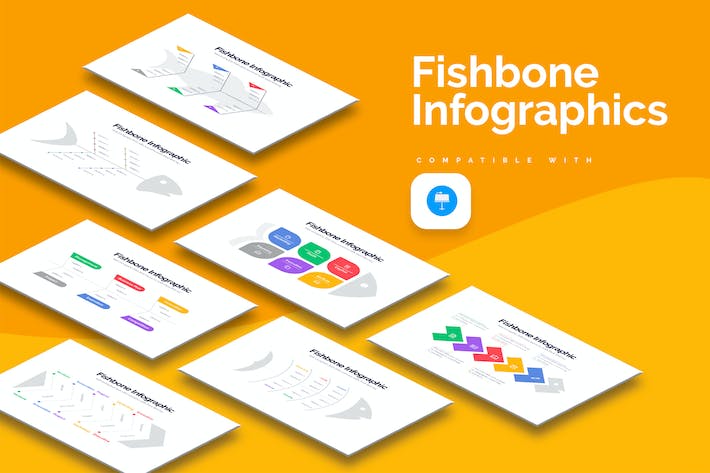 商业问题分析鱼骨图形Keynote模板 - 顶尖PPT