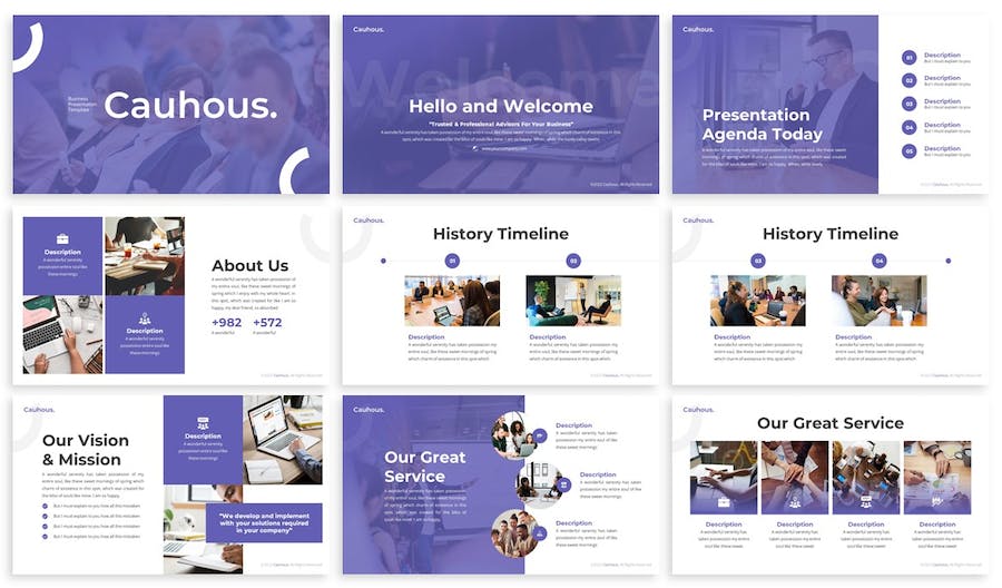 国外商业商务企业介绍总结汇报PPT模板 - 顶尖PPT