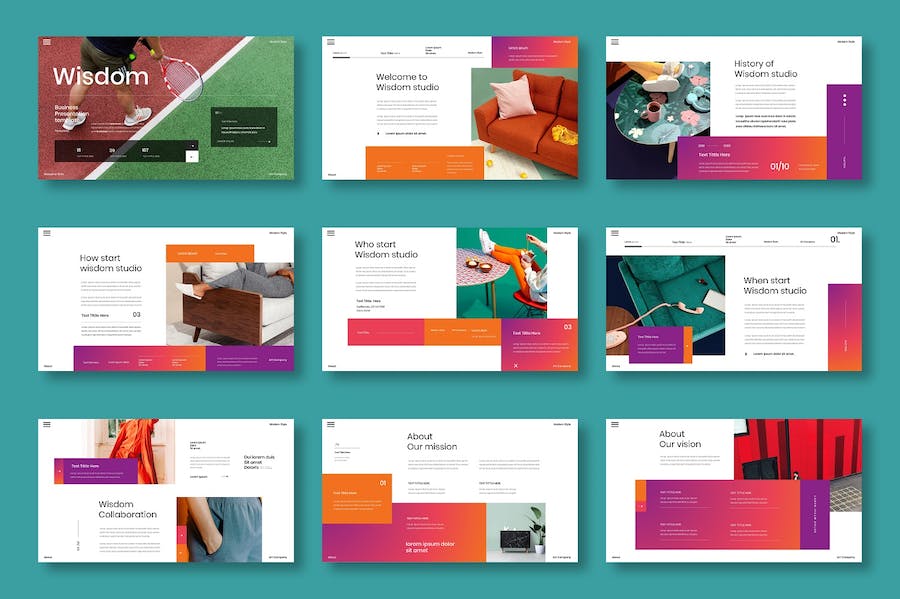 欧美创意休闲运动主题国外PPT模板 - 顶尖PPT