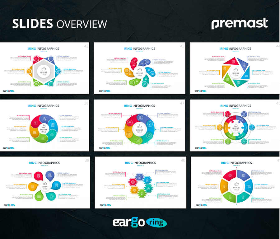 循环流程环形图数据可视化PPT模板 - 顶尖PPT