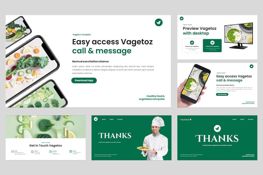 健康食品蔬菜营养推介PPT模板 - 顶尖PPT