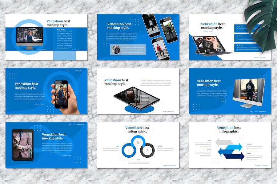 时尚服装男士穿搭商务推介PPT模板 - 顶尖PPT