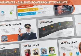 航空公司服务推介运营策略品牌宣传展示PPT模板 - 顶尖PPT