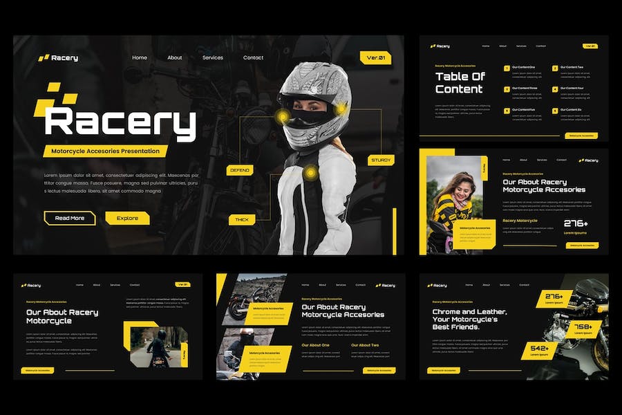 摩托车行业配件销售推介Keynote模板 - 顶尖PPT