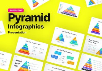 多色彩金字塔三角形信息图PPT模板 - 顶尖PPT