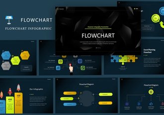 黑色系流程图keynote模板 - 顶尖PPT