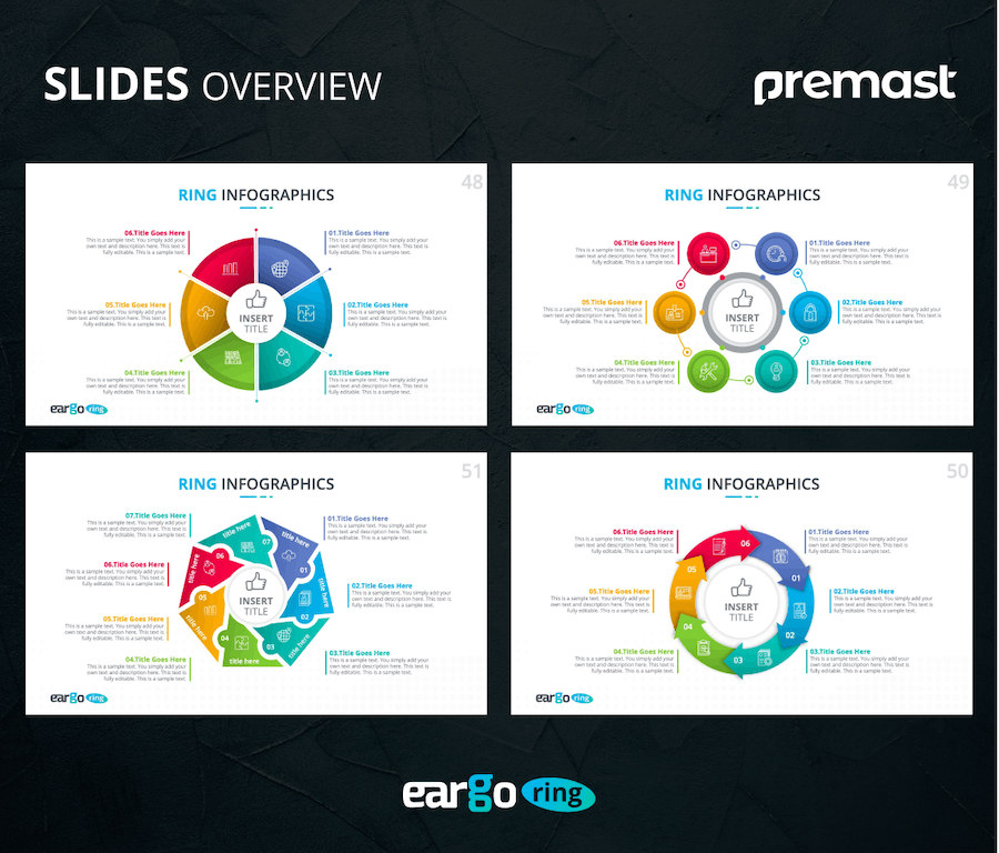 循环流程环形图数据可视化PPT模板 - 顶尖PPT
